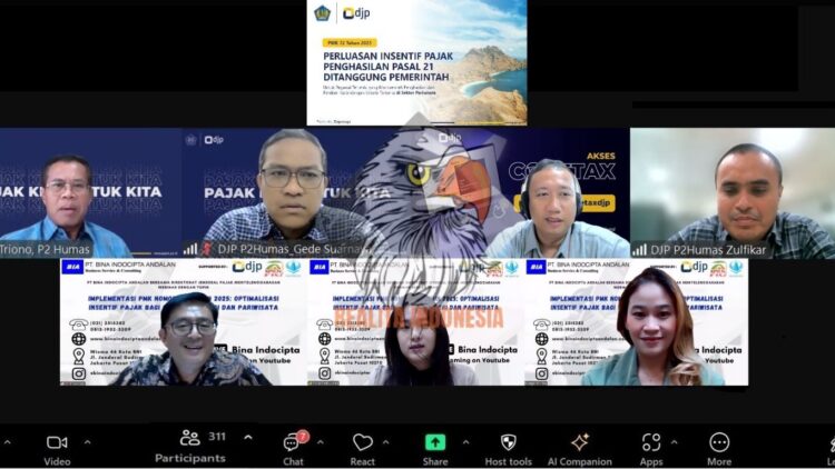 PT. Bina Indocipta Andalan Menyelenggarakan Webinar dengan Tema Implementasi PMK Nomor 72 Tahun 2025: Optimalisasi Insentif Pajak bagi Sektor Industri dan Pariwisata