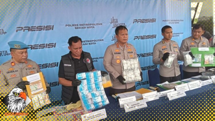 Ungkap Kasus Peredaran Obat G, Polres Metro Bekasi Kota Amankan 12.649 Butir Obat Keras Ilegal dan Ringkus 17 Tersangka